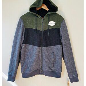 Urban Pipeline Sz S Hoodie Sweatshirt Black Green Gray Full Zip Jacket Fleece Li